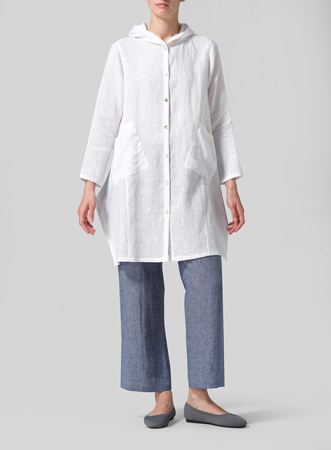 Linen Hooded Shirt