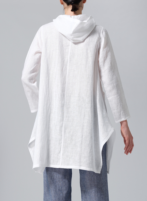 Linen Hooded Shirt