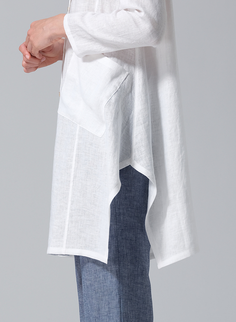 Linen Hooded Shirt