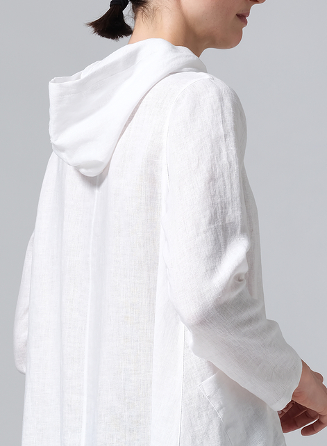 Linen Hooded Shirt