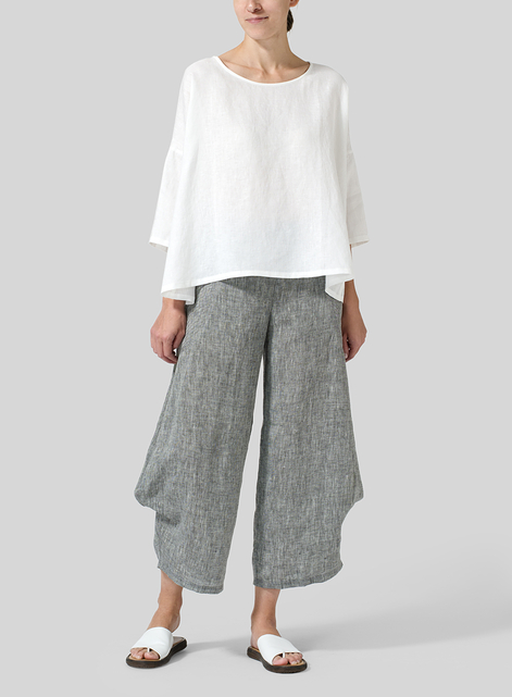 Linen Dropped Shoulder Top