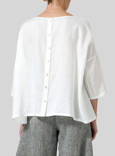 Linen Dropped Shoulder Top