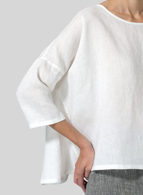 Linen Dropped Shoulder Top