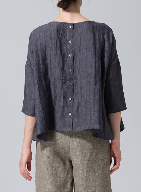 Linen Dropped Shoulder Top