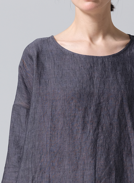 Linen Dropped Shoulder Top