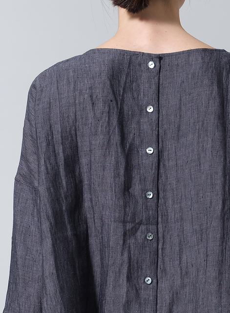 Linen Dropped Shoulder Top