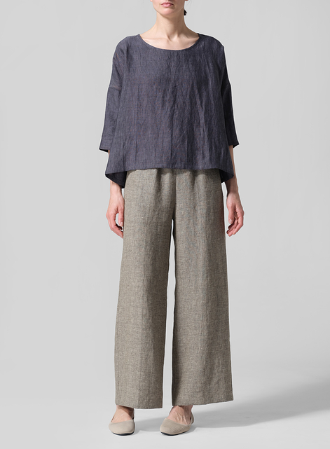 Linen Dropped Shoulder Top