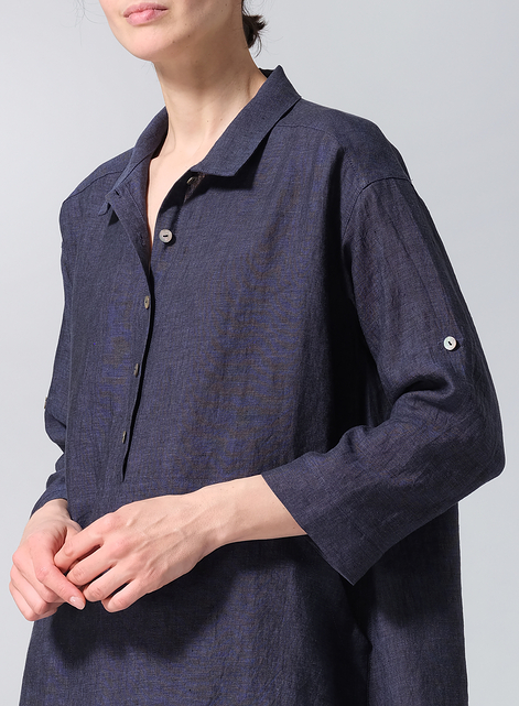 Linen Classic Collar A Shape Tunic