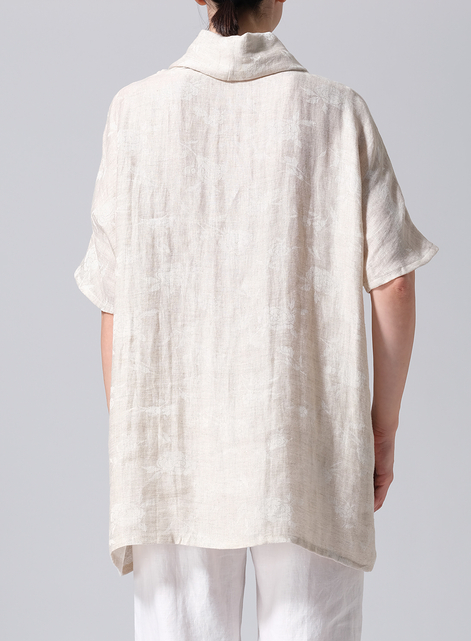 Linen Cowl Neck Gauze Tunic