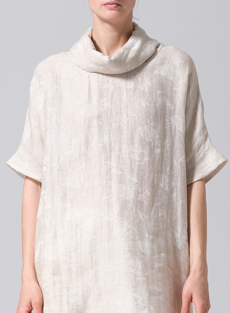 Linen Cowl Neck Gauze Tunic