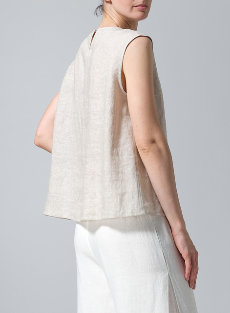 Linen A-Line French Sleeve Blouse