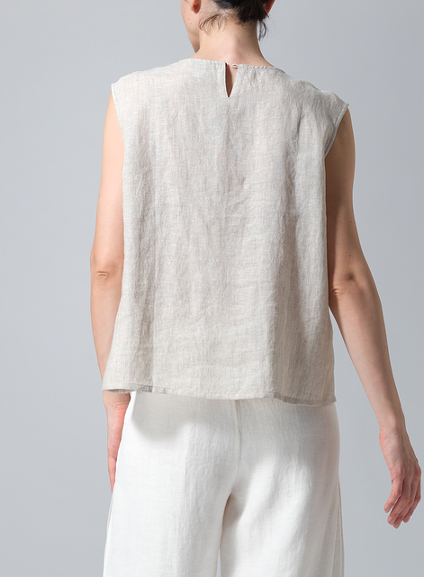 Linen A-Line French Sleeve Blouse