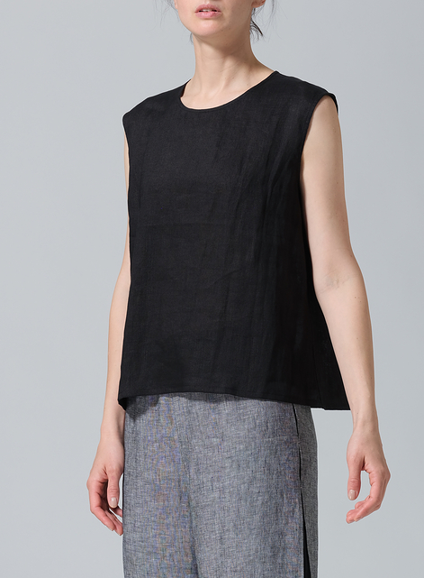 Linen A-Line French Sleeve Blouse