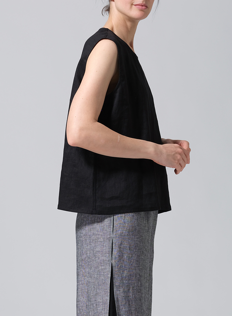 Linen A-Line French Sleeve Blouse