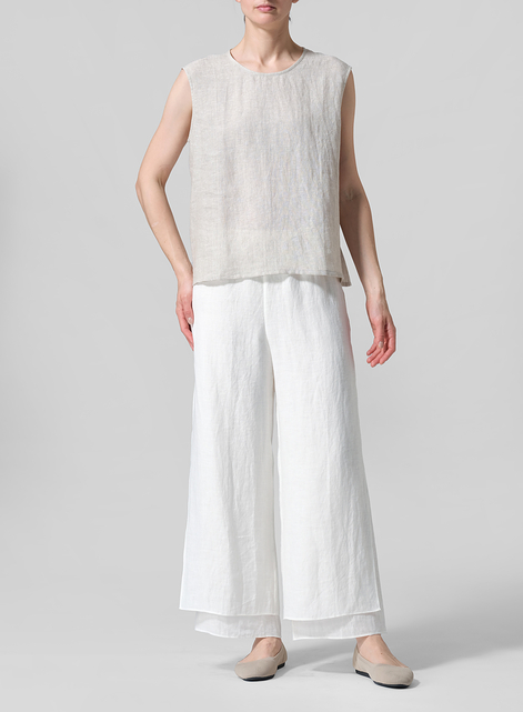 Linen A-Line French Sleeve Blouse