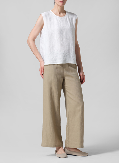 Linen A-Line French Sleeve Blouse