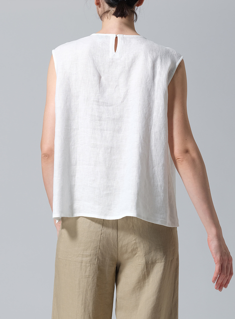 Linen A-Line French Sleeve Blouse