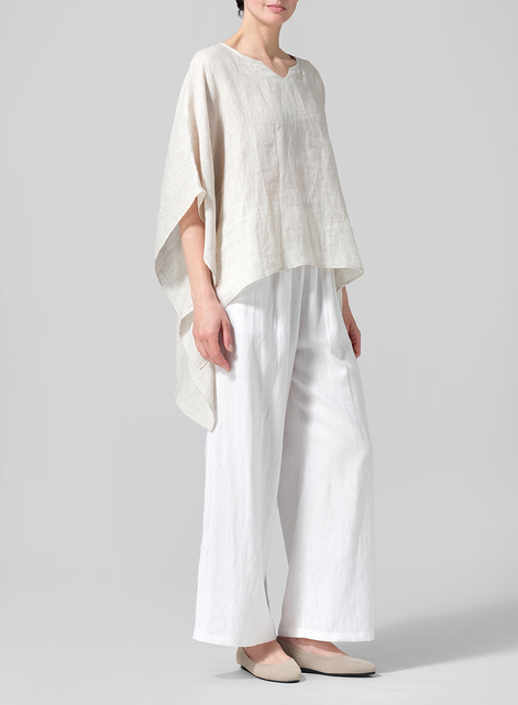 Linen Batwing Sleeve Top