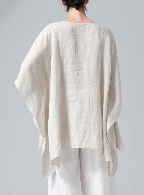 Linen Batwing Sleeve Top