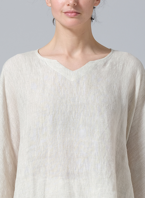Linen Batwing Sleeve Top