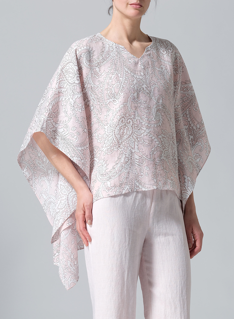 Linen Batwing Sleeve Top