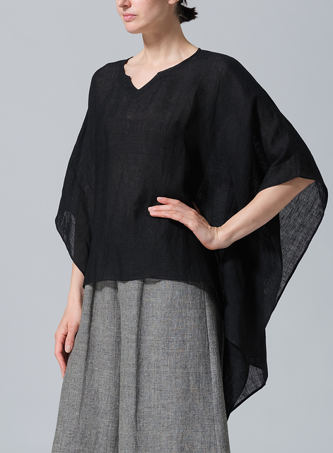 Linen Batwing Sleeve Top