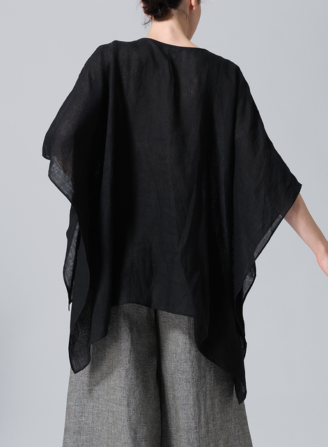 Linen Batwing Sleeve Top