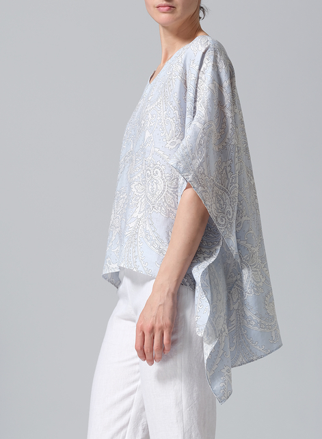 Linen Batwing Sleeve Top
