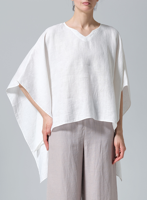 Linen Batwing Sleeve Top