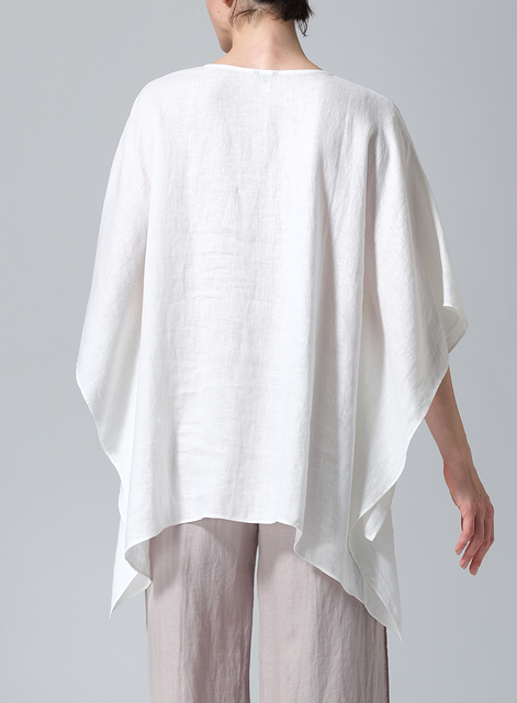 Linen Batwing Sleeve Top