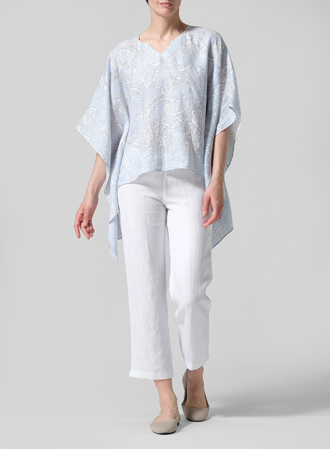 Linen Batwing Sleeve Top