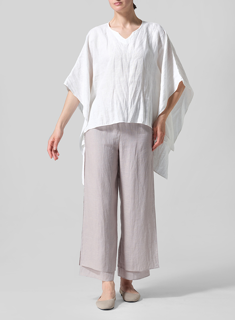 Linen Batwing Sleeve Top