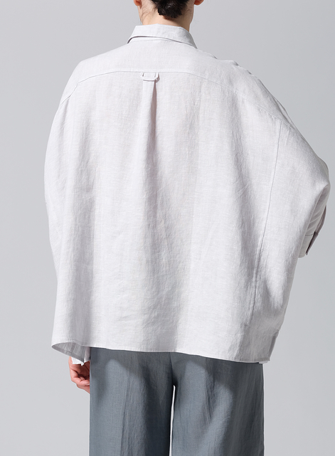 Linen Raglan Sleeves Loose Woman Shirt