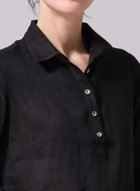  Linen Lapel Long Sleeve Comfort Shirt