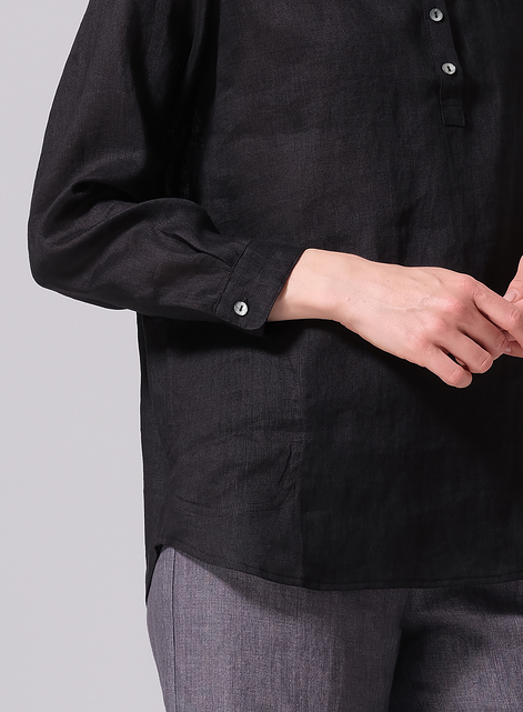  Linen Lapel Long Sleeve Comfort Shirt