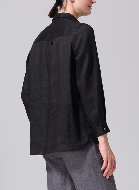  Linen Lapel Long Sleeve Comfort Shirt