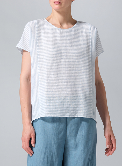 Linen French Sleeves Boxy Top
