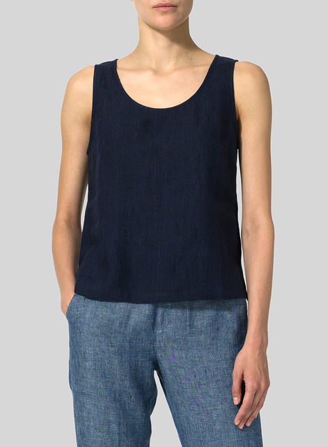 Linen Sleeveless Pullover Top