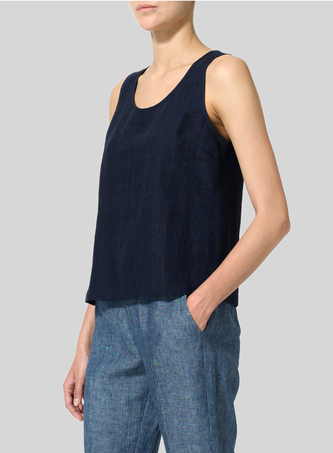 Linen Sleeveless Pullover Top
