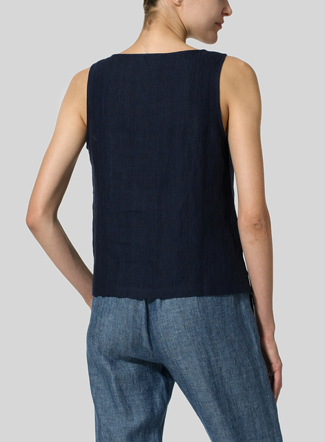 Linen Sleeveless Pullover Top