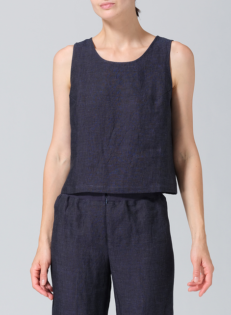 Linen Scoop Neck Tank 