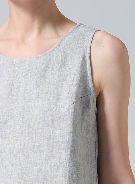 Linen Scoop Neck Tank 