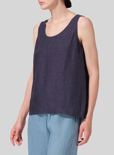 Linen Embroidered Sleeveless Cami