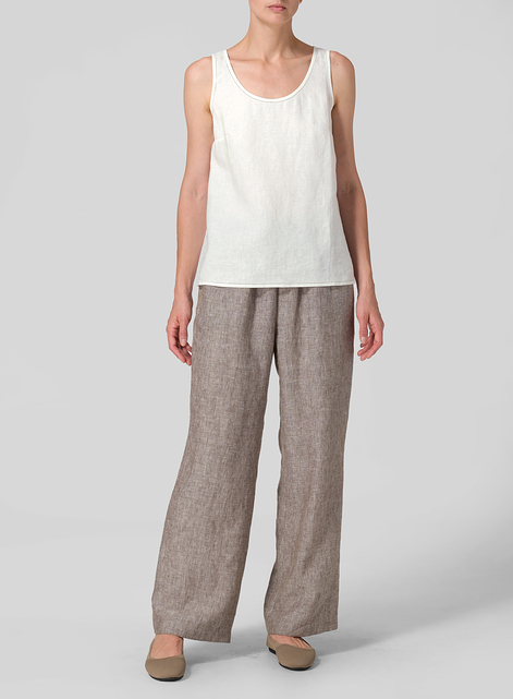 Linen Embroidered Sleeveless Cami