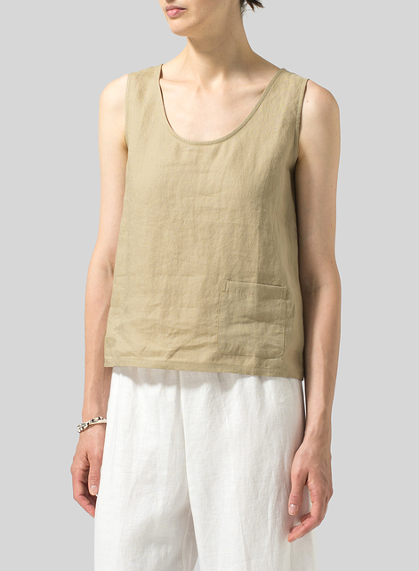 Linen Pocket Tank Top
