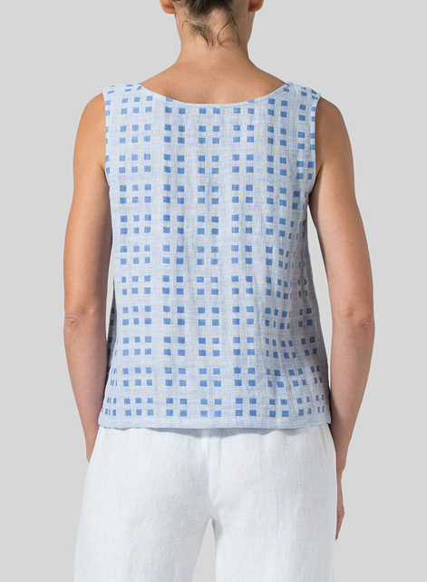 Printed Linen Tank Top