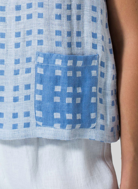 Printed Linen Tank Top