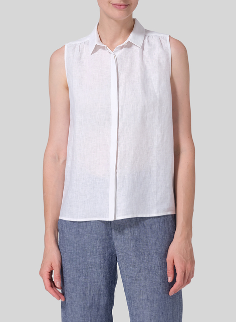 Linen Classic Sleeveless Top