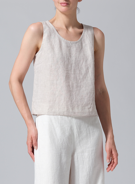Linen Nice Fit Sleeveless Tank Top