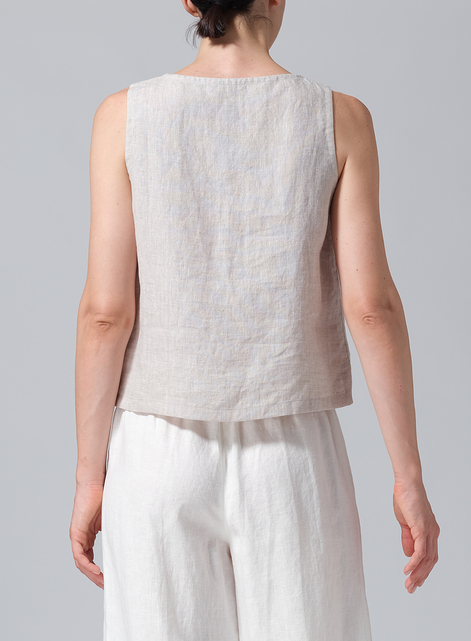 Linen Nice Fit Sleeveless Tank Top